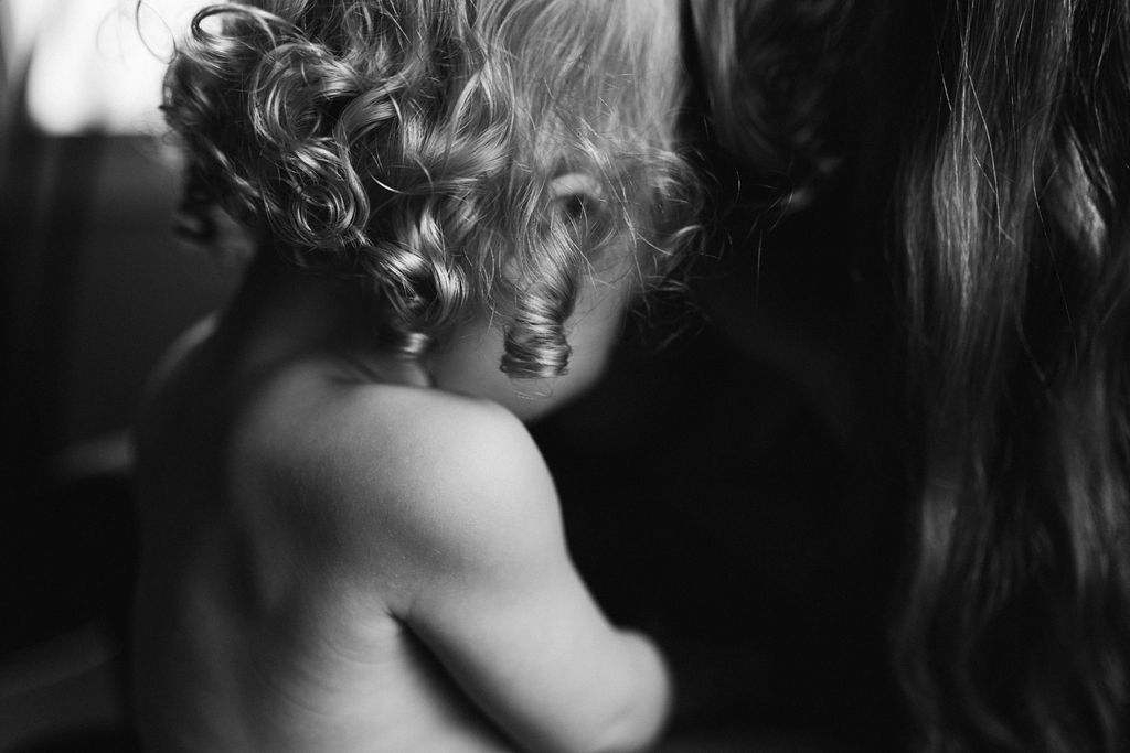 baby curls, detailed shots, black and white
